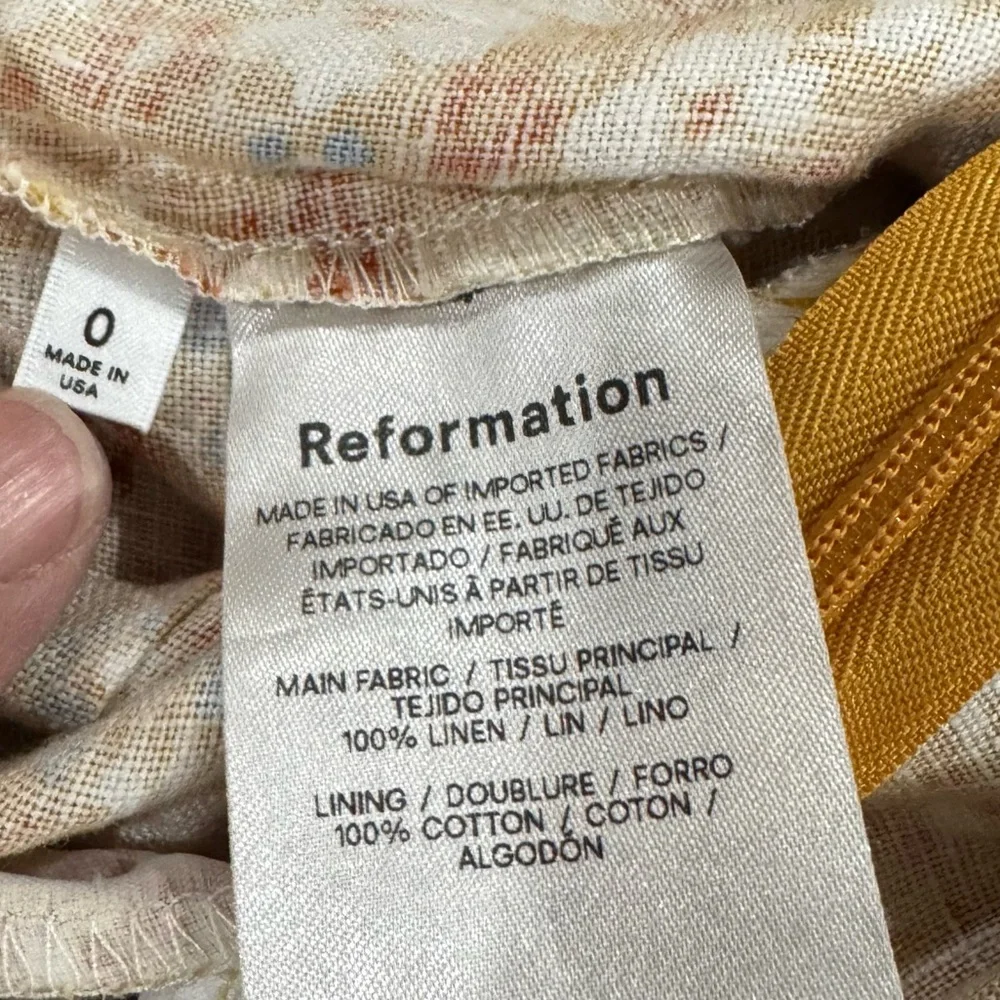 Reformation Ronan Linen Floral Wide Leg Pants Size 0